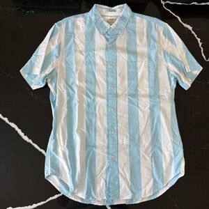J. Crew Light Blue and White Striped Shirt
